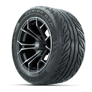GTW® Spyder Matte Gray/Machined 14 in Wheels with 255/45-R14 - 3/4 view