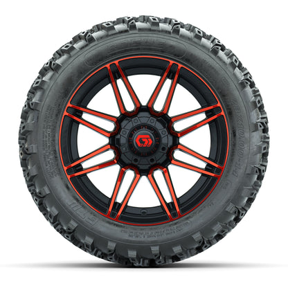 GTW® Stealth Red/Machined 14 in Wheels with 23X10-14 Rogue A - front view