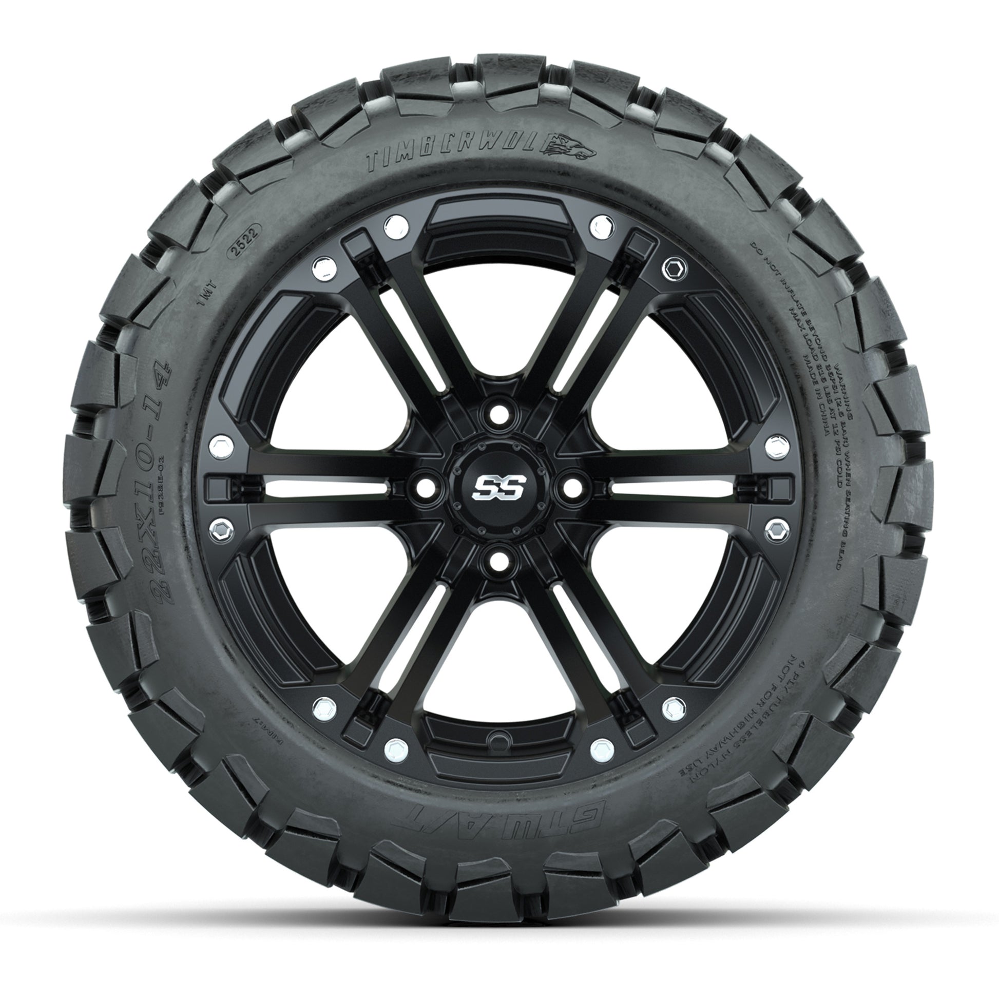 Set of (4) 14 in GTW Specter Wheels with 22x10-14 GTW Timber - front view