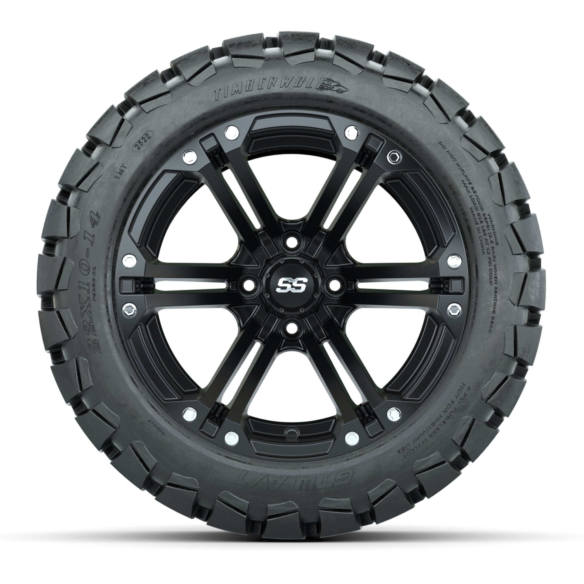 Set of (4) 14 in GTW Specter Wheels with 22x10-14 GTW Timber - 3/4 view
