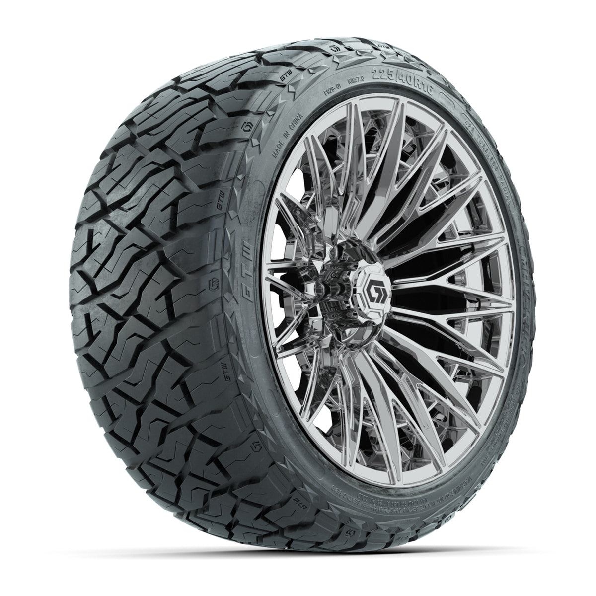 GTW Blur Chrome 16 in Wheels with 225/40-R16 Maverick Hybrid Tires – Full Set