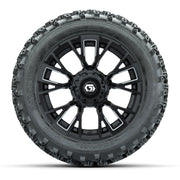 GTW® Vandal Matte Black/Machined 14 in Wheels with 23X10-14  - front view