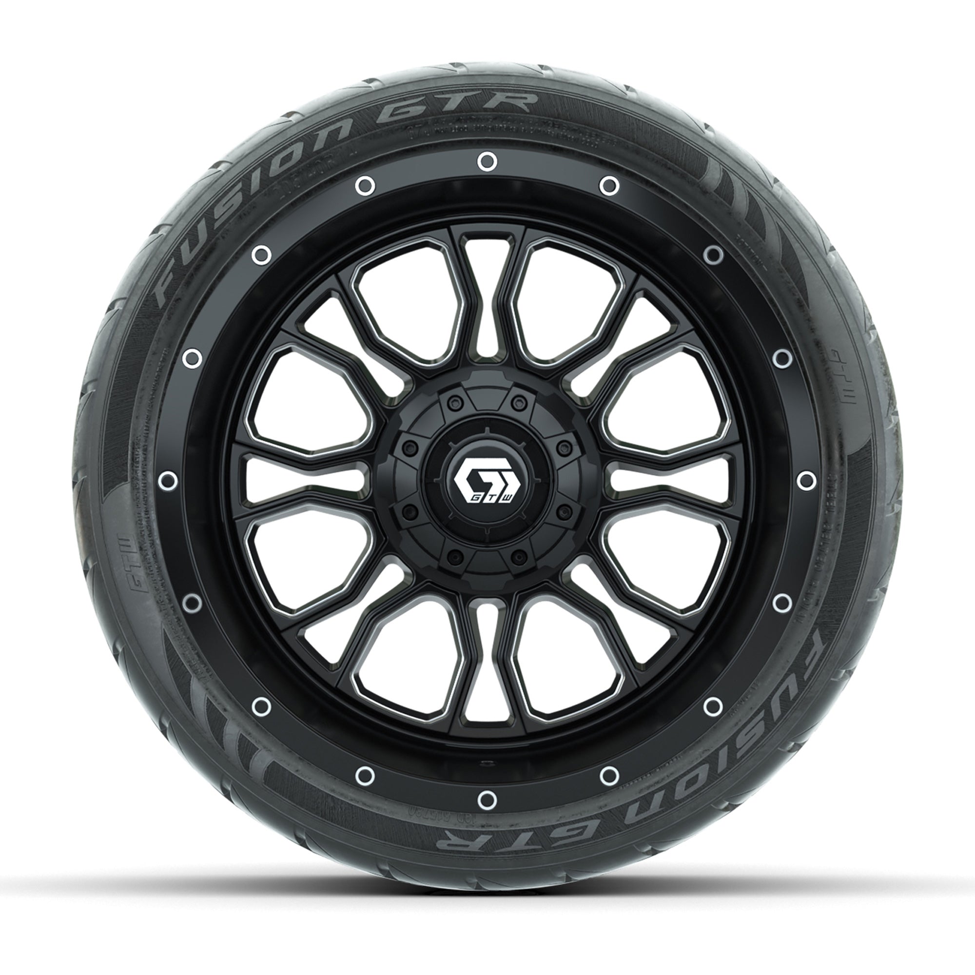 Set of (4) 14 in GTW® Volt Machined &amp; Black Wheels with  - 3/4 view