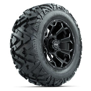 GTW Raven Matte Black/Ball Mill 14 in Wheels with 25x10-14 Barrage Mud Tires – Full Set