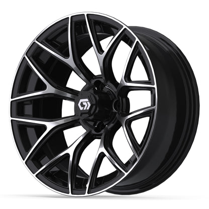 Monaco 16 inch GTW golf cart wheel - Black / Machined