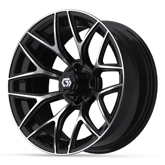 Monaco 16 inch GTW golf cart wheel - Black / Machined
