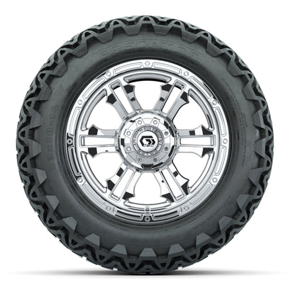 GTW® Shogun Chrome 14 in Wheels with 23x10-14 Predator All-T - front view
