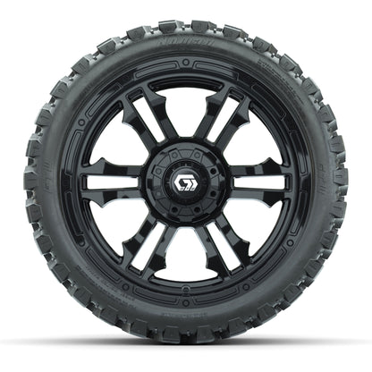 GTW® Shogun Gloss Black 15 in Wheels with 23x10-R15 Nomad St - front view