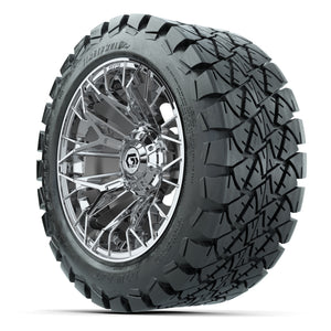 GTW Stellar Chrome 14 in Wheels with 22X10-14 Timberwolf All - 3/4 view