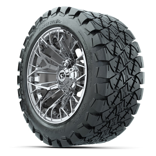 GTW Stellar Chrome 14 in Wheels with 22X10-14 Timberwolf All - 3/4 view