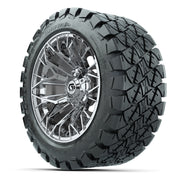 GTW Stellar Chrome 14 in Wheels with 22X10-14 Timberwolf All - 3/4 view