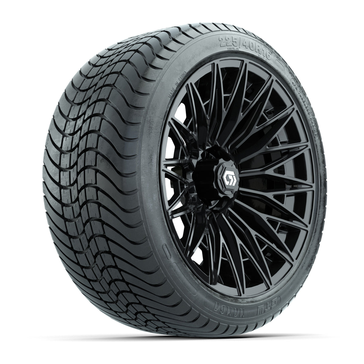 GTW Blur Gloss Black 16 in Wheels with 225/40-R16 Mamba Street Tires – Full Set