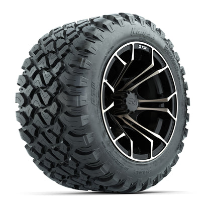 GTW® Spyder Matte Black/Bronze 12 in Wheels with 22X11-R12 Nomad Steel Belt Radial All-Terrain Tires – Full Set