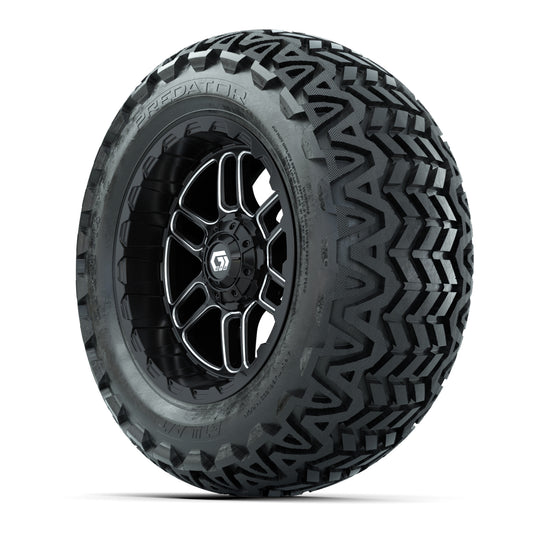 Set of (4) 14 in GTW® Titan Machined &amp; Black Wheels with - 3/4 view