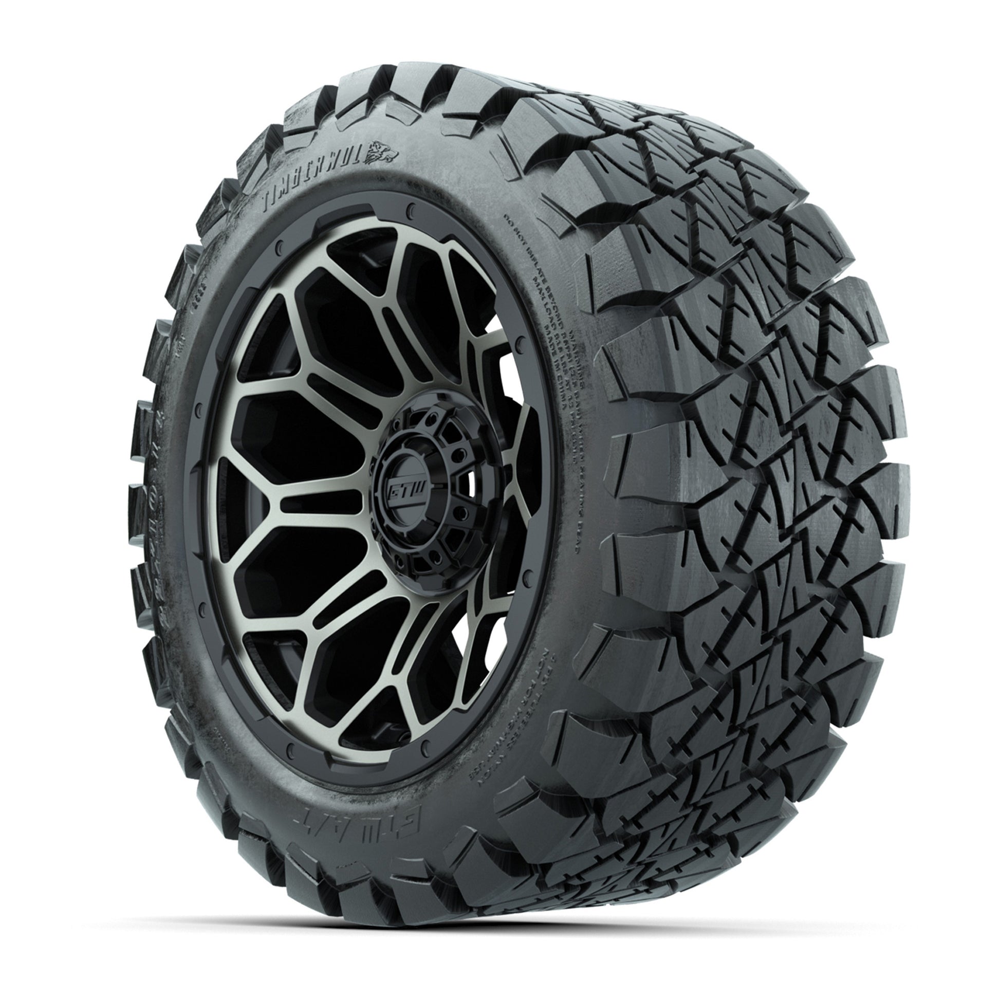 Set of (4) 14 in GTW Bravo Wheels with 22x10-14 GTW Timberwo - 3/4 view