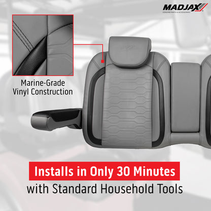 MadJax® EZGO RXV/L4/S4/Valor Black Commander Front Seat Cushions