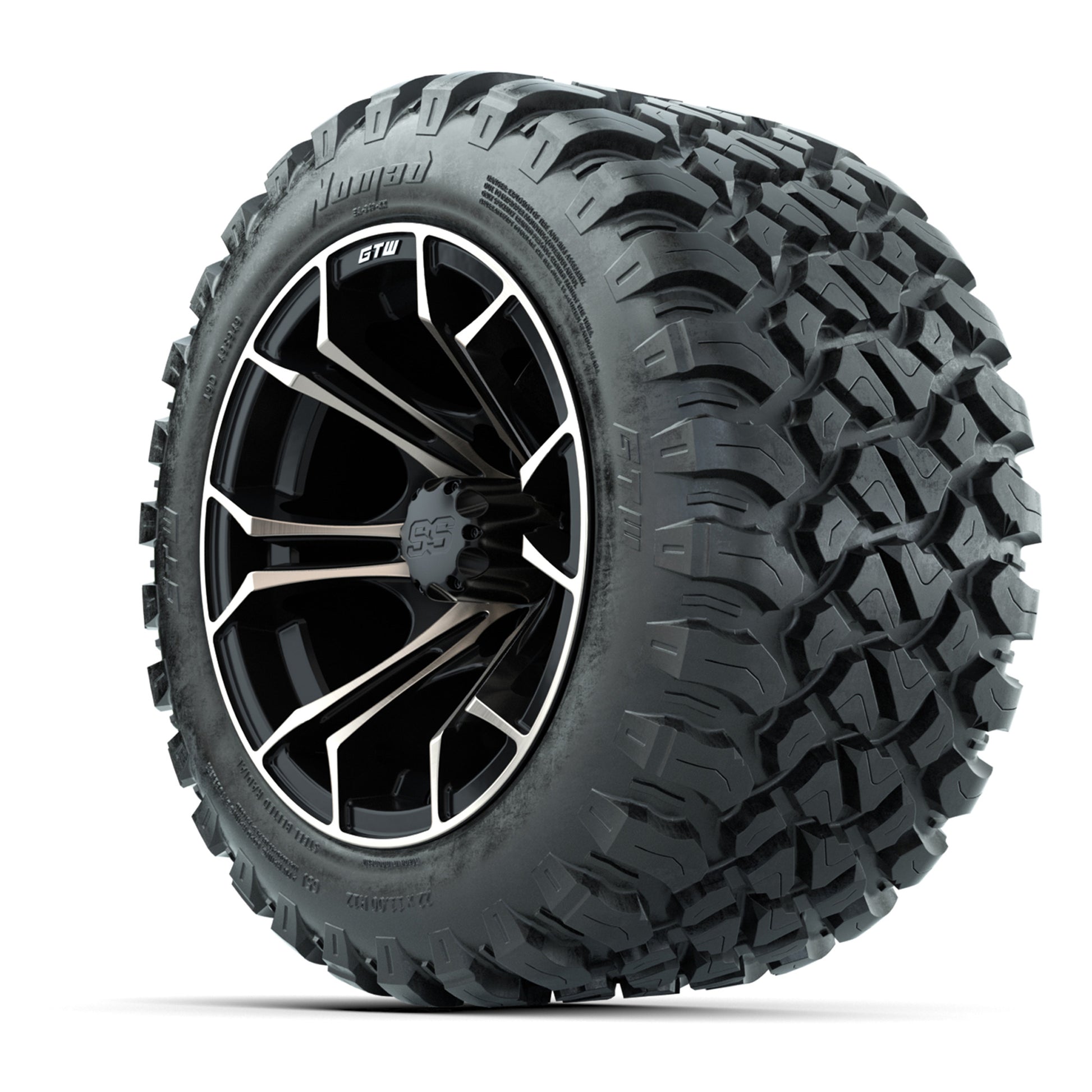 GTW® Spyder Matte Black/Bronze 12 in Wheels with 22X11-R12 Nomad Steel Belt Radial All-Terrain Tires – Full Set