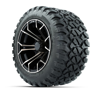 GTW® Spyder Matte Black/Bronze 12 in Wheels with 22X11-R12 Nomad Steel Belt Radial All-Terrain Tires – Full Set