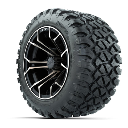 GTW® Spyder Matte Black/Bronze 12 in Wheels with 22X11-R12 Nomad Steel Belt Radial All-Terrain Tires – Full Set