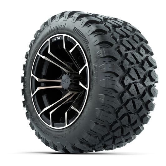 GTW® Spyder Matte Black/Bronze 12 in Wheels with 22X11-R12 Nomad Steel Belt Radial All-Terrain Tires – Full Set