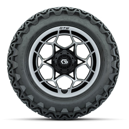 GTW® Nexus Gloss Black/Silver 14 in Wheels with 23x10-14 Pre - front view
