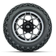 GTW® Nexus Gloss Black/Silver 14 in Wheels with 23x10-14 Pre - front view