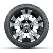 GTW Vampire Black and Machined 12 in Wheels with 18in Mamba Street Tires – Set of 4