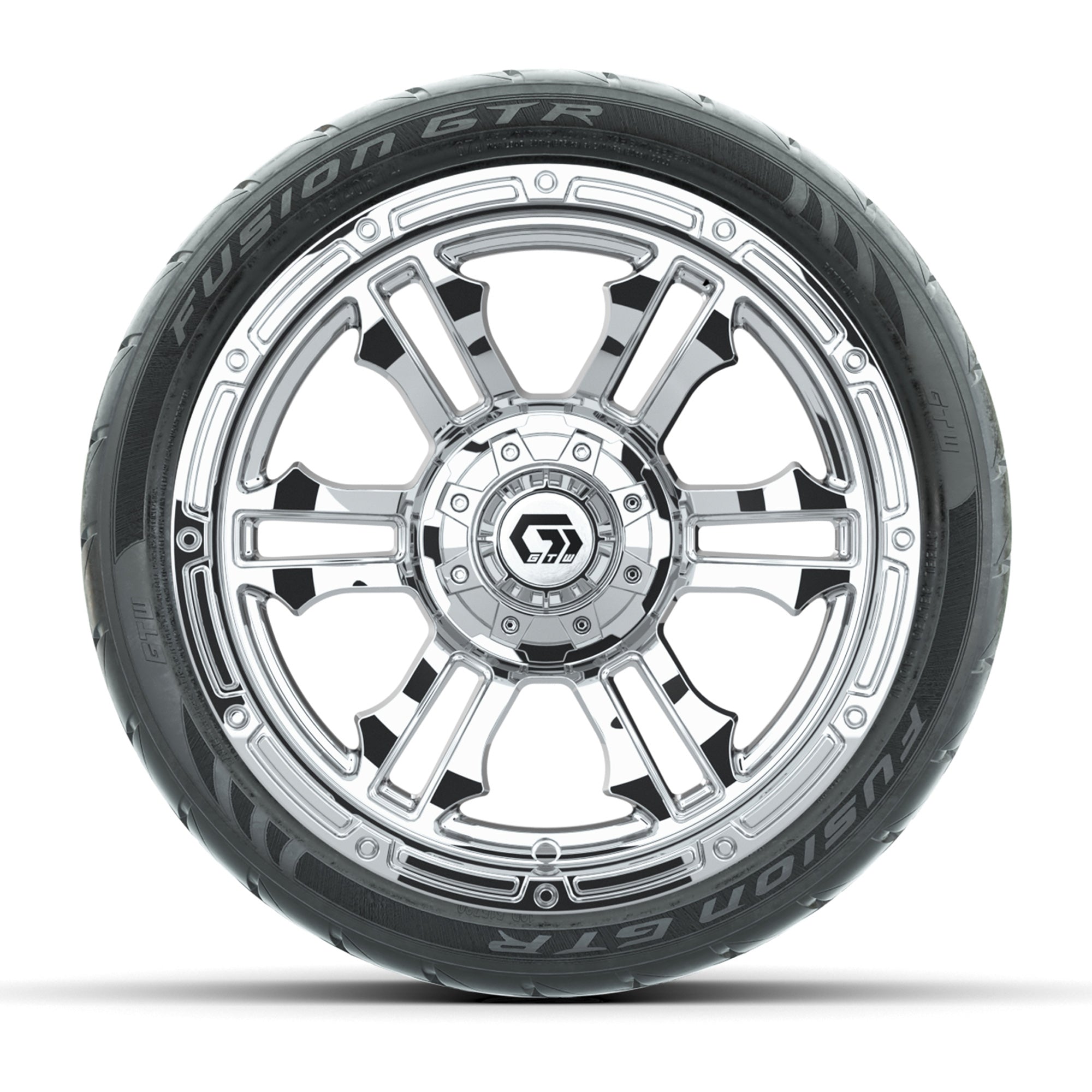 GTW® Shogun Chrome 14 in Wheels with 205/40-R14 Fusion GTR S - 3/4 view