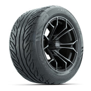 GTW® Spyder Matte Gray/Machined 14 in Wheels with 255/45-R14 Fusion GTR Steel Belt Radial Street Tires – Full Set