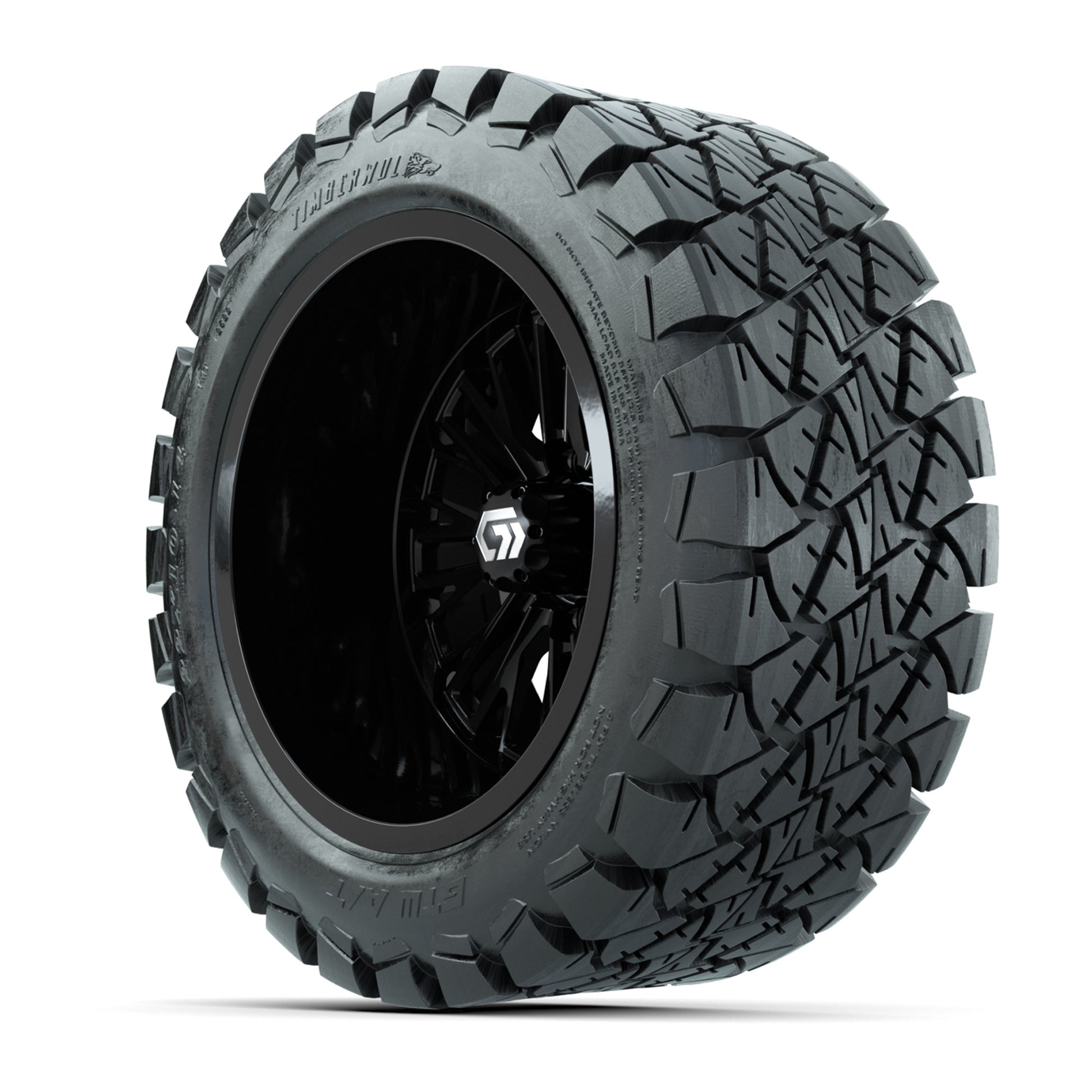 GTW Viper Gloss Black 14 in Wheels with 22X10-14 Timberwolf All-Terrain Tires – Full Set