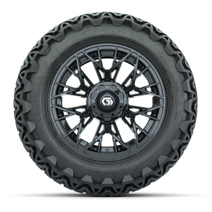 Set of (4) 14 in GTW® Stellar Black Wheels with 23x10-14 Pre - front view