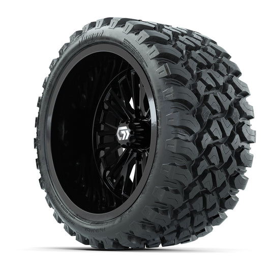 GTW Viper Gloss Black 15 in Wheels with 23X10-R15 Nomad Steel Belted Radial All-Terrain Tires – Full Set