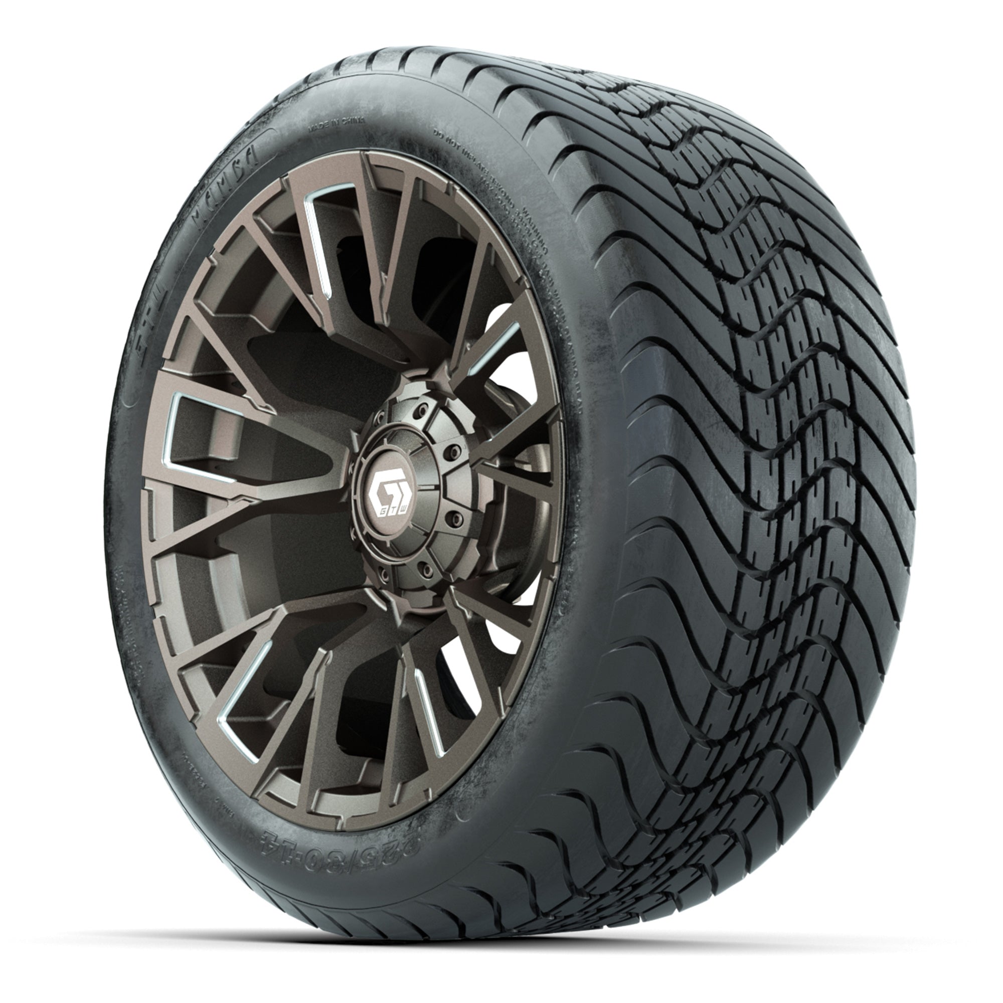 GTW Vandal Bronze/Machined 14 in Wheels with 225/30-14 Mamba - 3/4 view