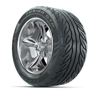 GTW® Godfather Chrome 14 in Wheels with 255/45-R14 Fusion GT - 3/4 view