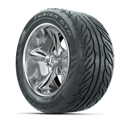 GTW® Godfather Chrome 14 in Wheels with 255/45-R14 Fusion GT - 3/4 view