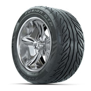GTW® Godfather Chrome 14 in Wheels with 255/45-R14 Fusion GT - 3/4 view