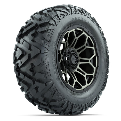 GTW Bravo Black/Bronze Tint 14 in Wheels with 25x10-14 Barrage Mud Tires – Full Set