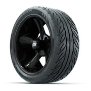 GTW® Godfather Black 14 in Wheels with 205/40-R14 Fusion GTR - 3/4 view