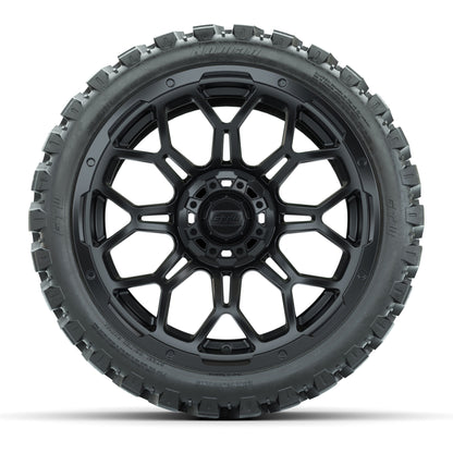Set of (4) 15″ GTW Bravo Matte Black Wheels with 23x10-R15 Nomad All-Terrain Tires