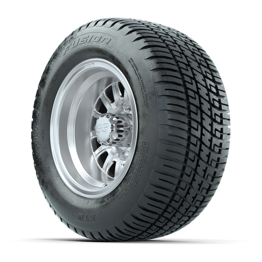 Set of 4 GTW Medusa Silver and Machined Wheels with Fusion Street Tires - 10 Inch