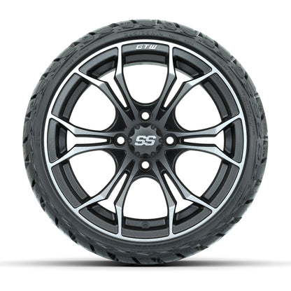GTW® Spyder Matte Black/Bronze 14 in Wheels with 205/35-R14  - front view