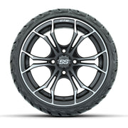 GTW® Spyder Matte Black/Bronze 14 in Wheels with 205/35-R14  - front view