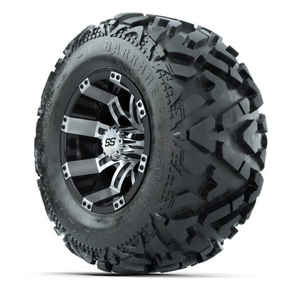 GTW Tempest Black/Machined 10 in Wheels with 20x10-10 Barrage Mud Tires – Full Set