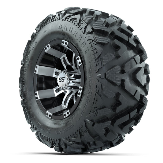 GTW Tempest Black/Machined 10 in Wheels with 20x10-10 Barrage Mud Tires – Full Set