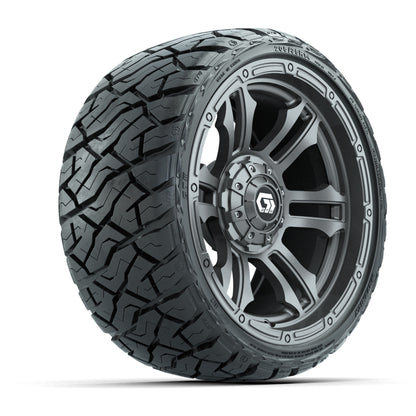 GTW Shogun Gloss Gunmetal 14 in Wheels with 205/35-R14 Maverick Low-Profile All-Terrain Tires – Full Set