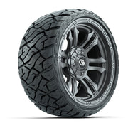 GTW Shogun Gloss Gunmetal 14 in Wheels with 205/35-R14 Maverick Low-Profile All-Terrain Tires – Full Set