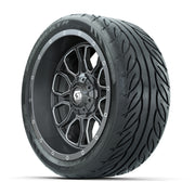GTW Volt Gunmetal/Machined 14 in Wheels with 205/40-R14 Fusi - 3/4 view