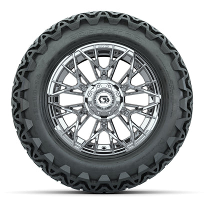 Set of (4) 14 in GTW® Stellar Chrome Wheels with 23x10-14 Pr - front view