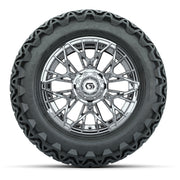 Set of (4) 14 in GTW® Stellar Chrome Wheels with 23x10-14 Pr - front view