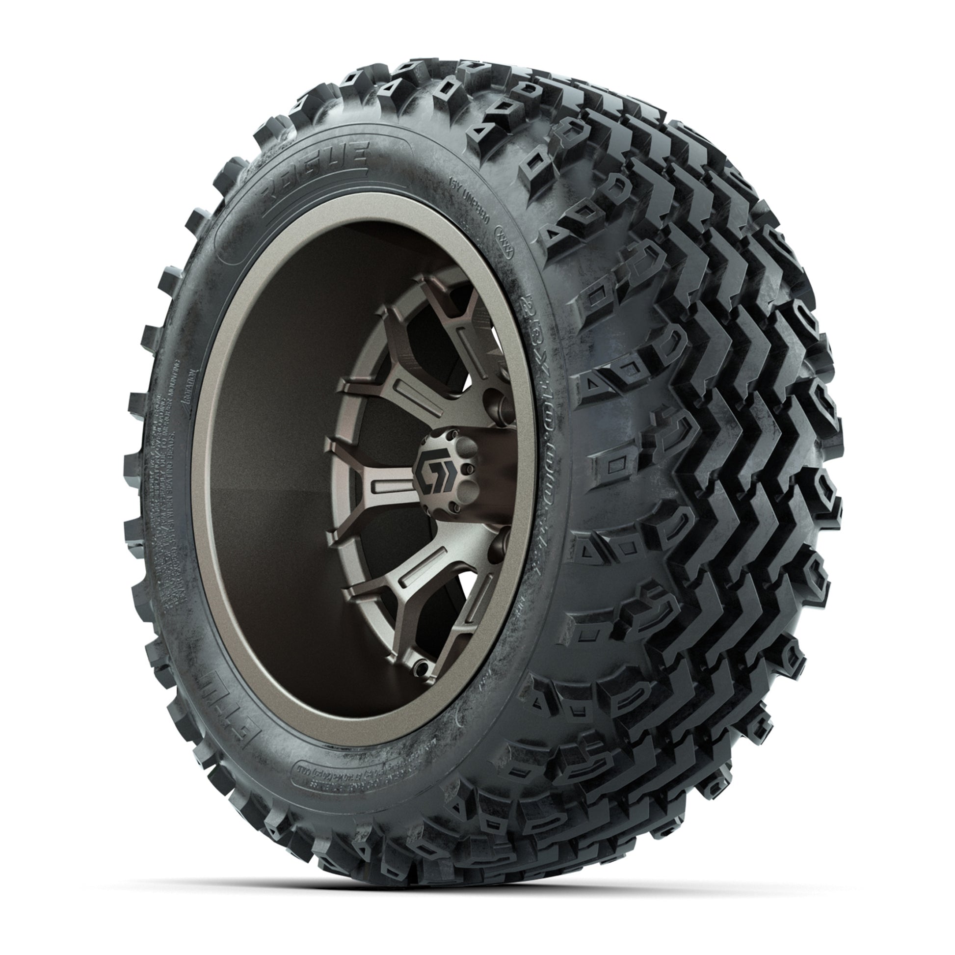 GTW Assault Matte Bronze 14 in Wheels with 23X10-R14 Rogue All-Terrain Tires – Full Set